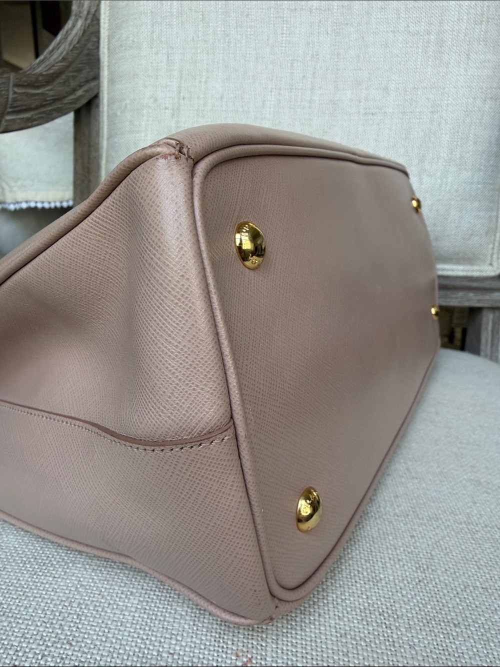 Prada Taupe Saffiano Leather Double-Handle Galleria Tote - Picture 7 of 8